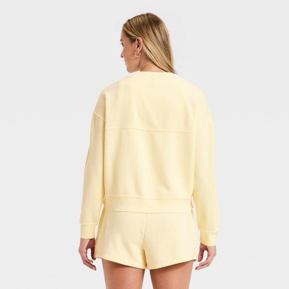 Universal Thread - Women's Fleece Cardigan - Universal Thread Yellow  Yellow - Picture 2 of 3